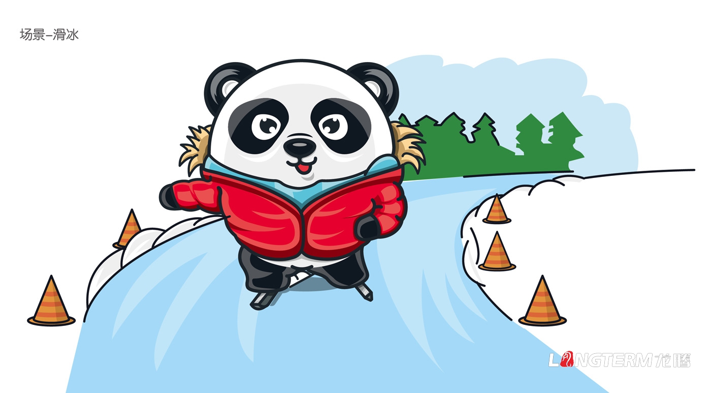 成都海昌極地海洋世界樂奇冰雪樂園卡通吉祥物設計|冰雪主題樂園LOGO手繪設計效果圖及3D渲染